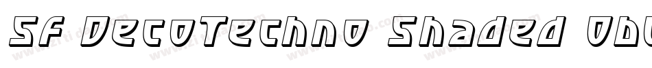 SF DecoTechno Shaded Oblique字体转换
